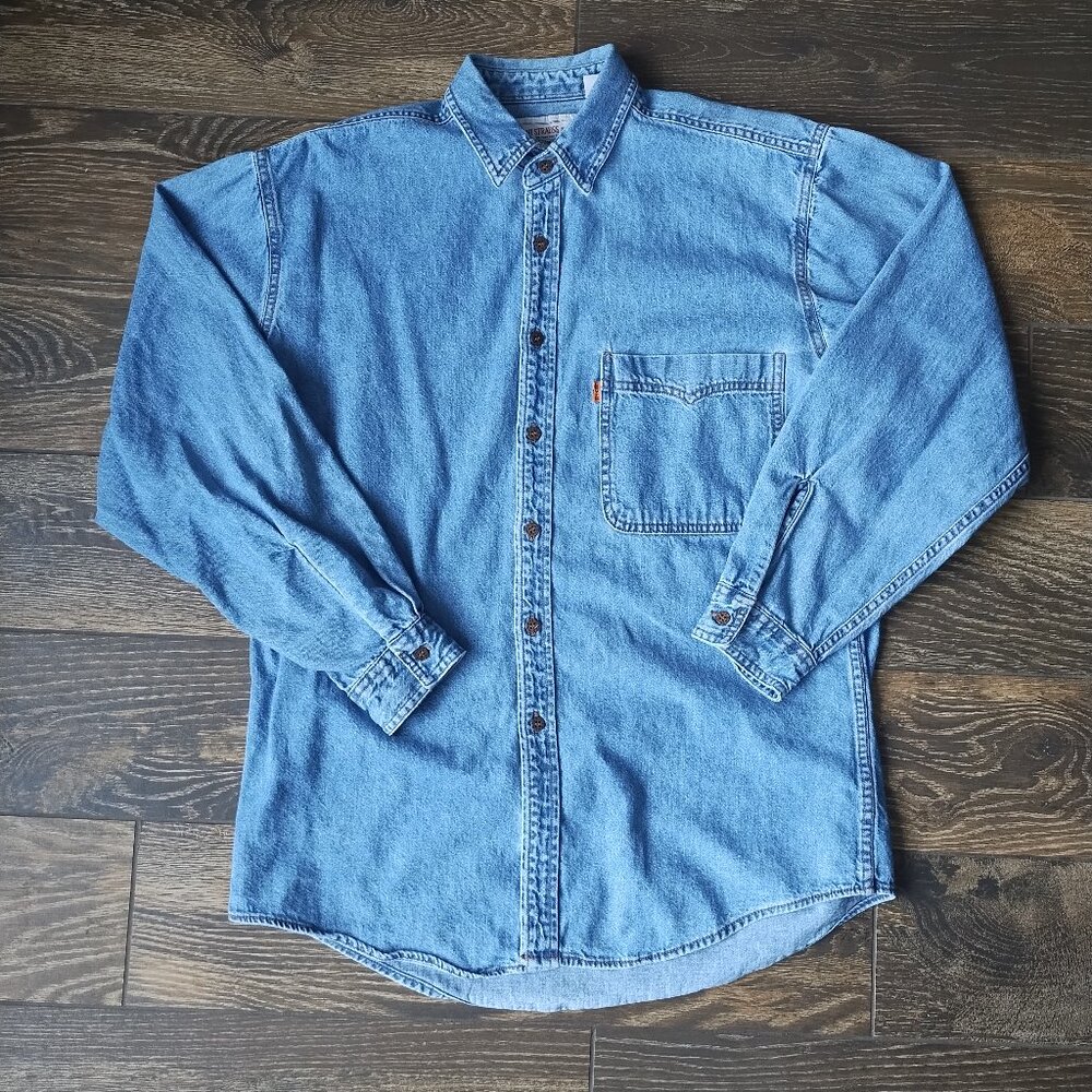 Vintage Orange Tab Levi Strauss & Co. Men's Medium Wash Denim Jacket | Size US M